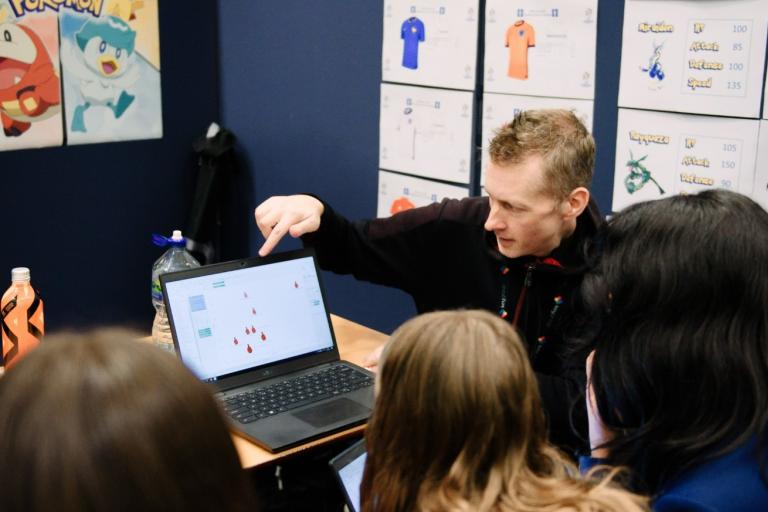 Students explore how data analysis can help make informed business decisions at the 2024 TeenTech Lancashire Festival
